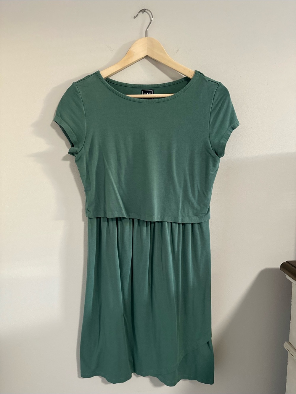 GAP Maternity- Nursing Short-Sleeve Dress in Sage Green